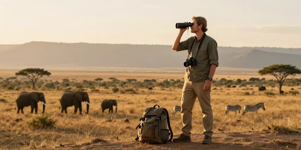 NAGA2000 traveler enjoying breathtaking views of Kidepo Valley National Park at sunset.
