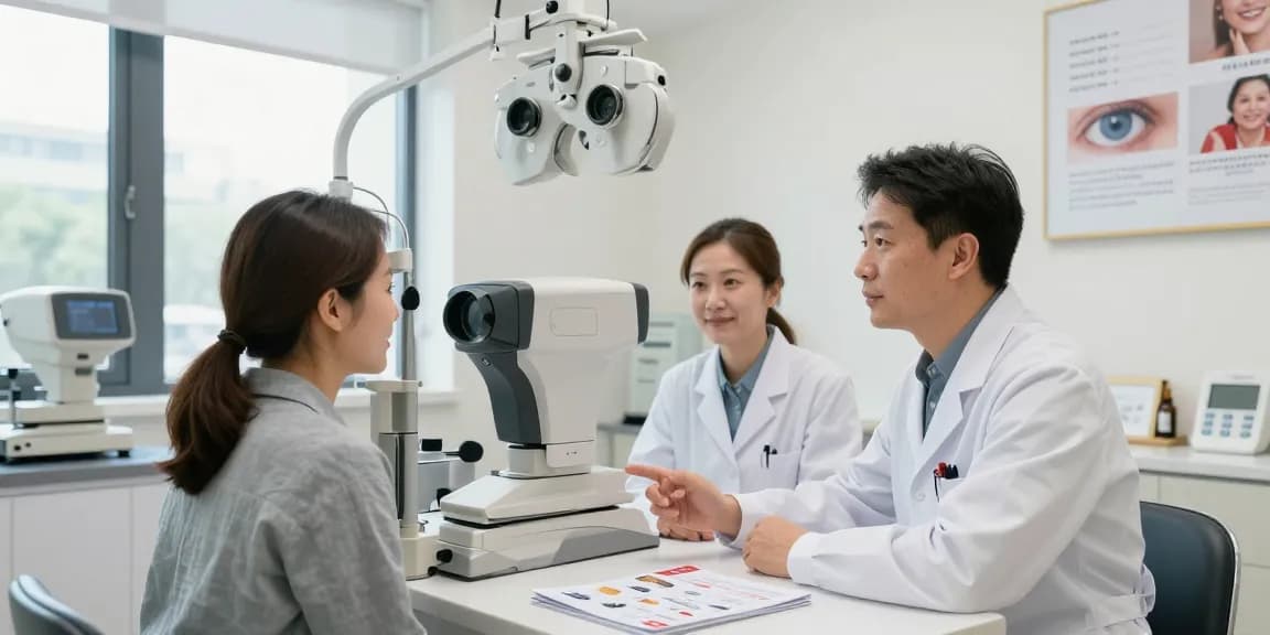 Patient consultation at SNU Eye Clinic for advanced eye care solutions, featuring personalized attention and modern equipment, snuseoul.