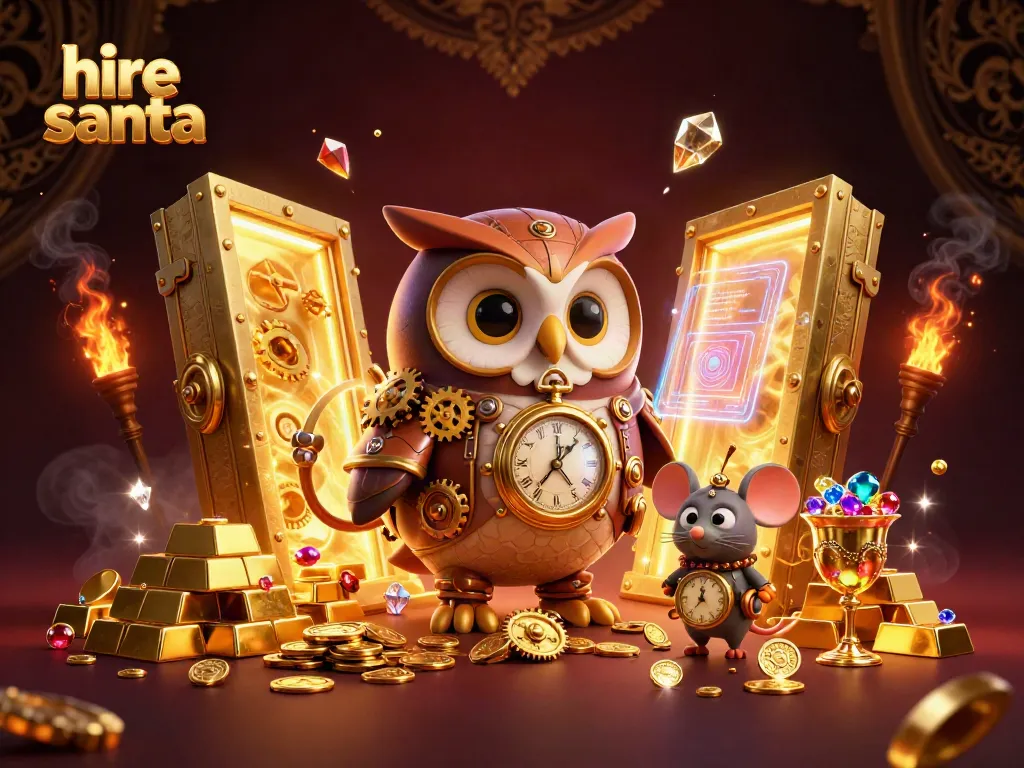 Experience the magic of Christmas with "hire santa" while winning big in this vibrant casino scene.