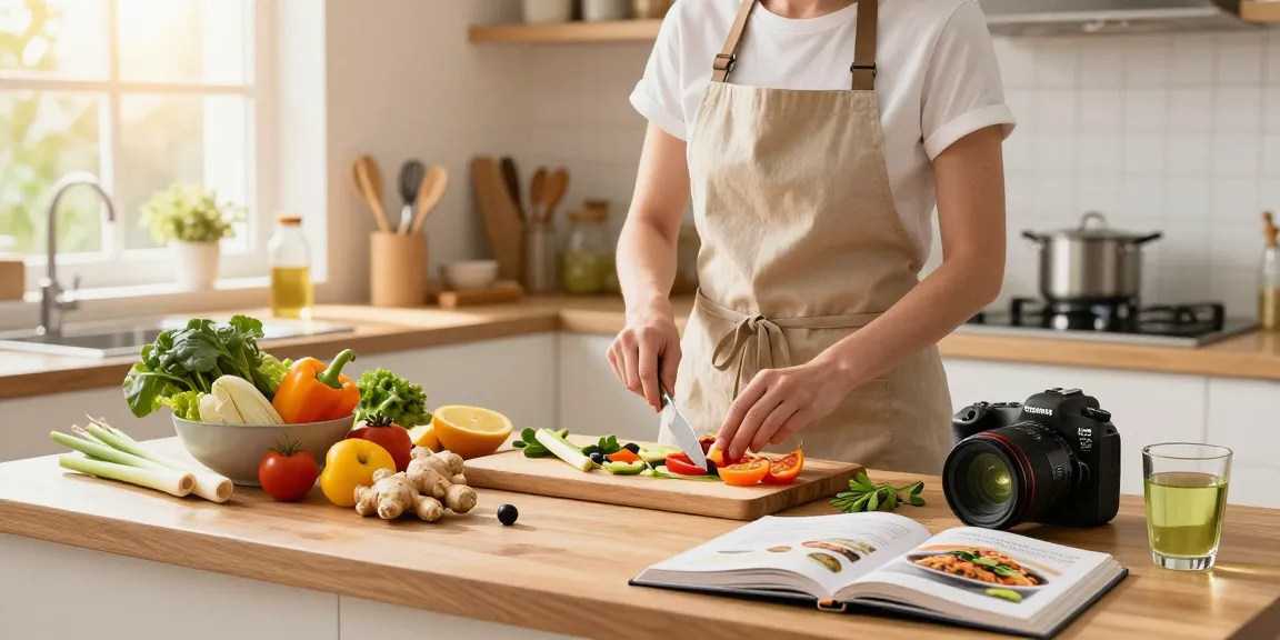 Healthy cooking scene with vibrant ingredients, featuring เว็บสล็อต แท้ 100 เปอร์เซ็นต์ focused on nutrition.