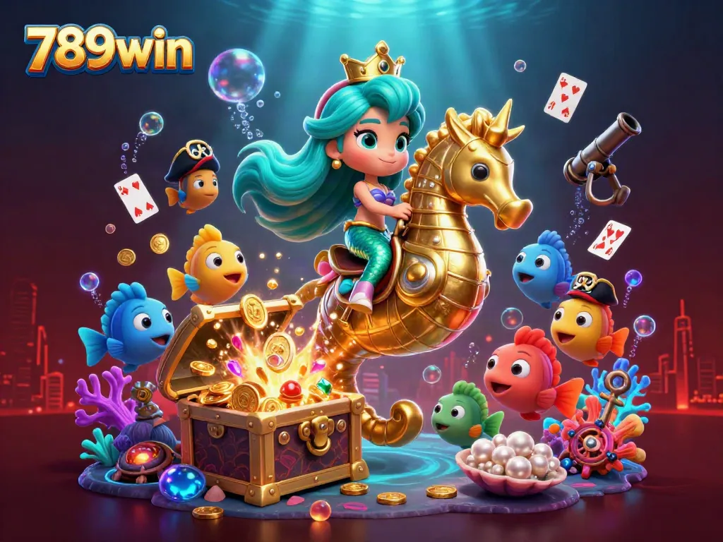 Engage in thrilling gameplay with 789win, featuring a vibrant underwater casino scene.