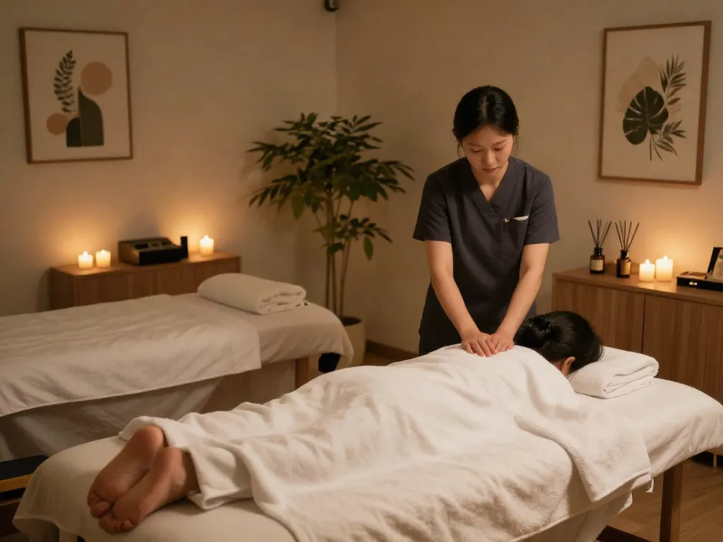송파출장마사지 therapy session with a tranquil environment and skilled therapist.