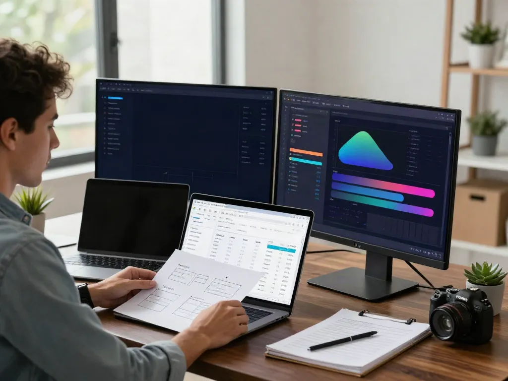 SEO strategist analyzing instant indexing metrics in a modern office
