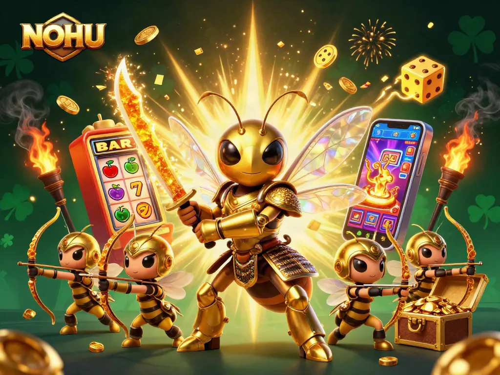 Experience thrilling slots action with NOHU's colorful jackpot and immersive casino elements.