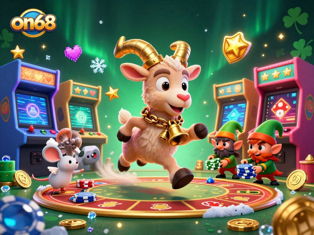 Join the fun at on68 casino with vibrant characters and exciting gaming elements in a thrilling scene.