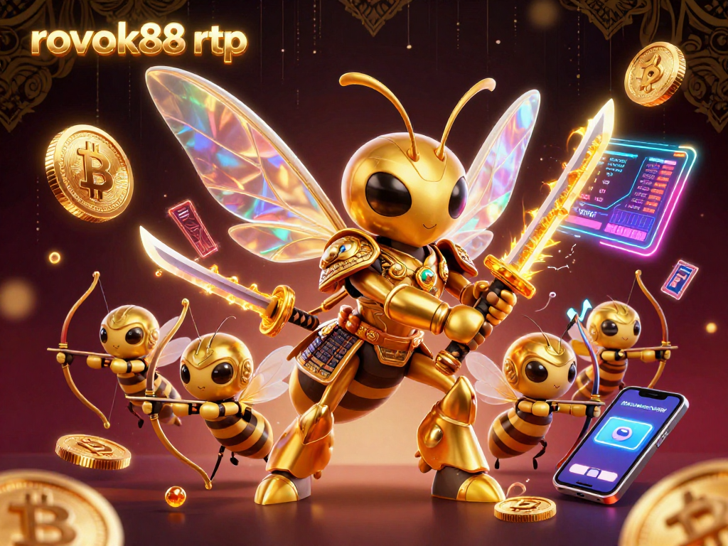 Engage with rokok88 rtp's vibrant 3D digital casino scene showcasing crypto elements.